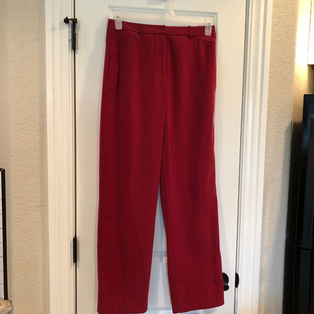 Talbots Stretch Ankle Pants with Pockets Sz 6 Red